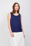 Emproved Women's Sleeveless Double Scoop Neck Tank Top - Navy