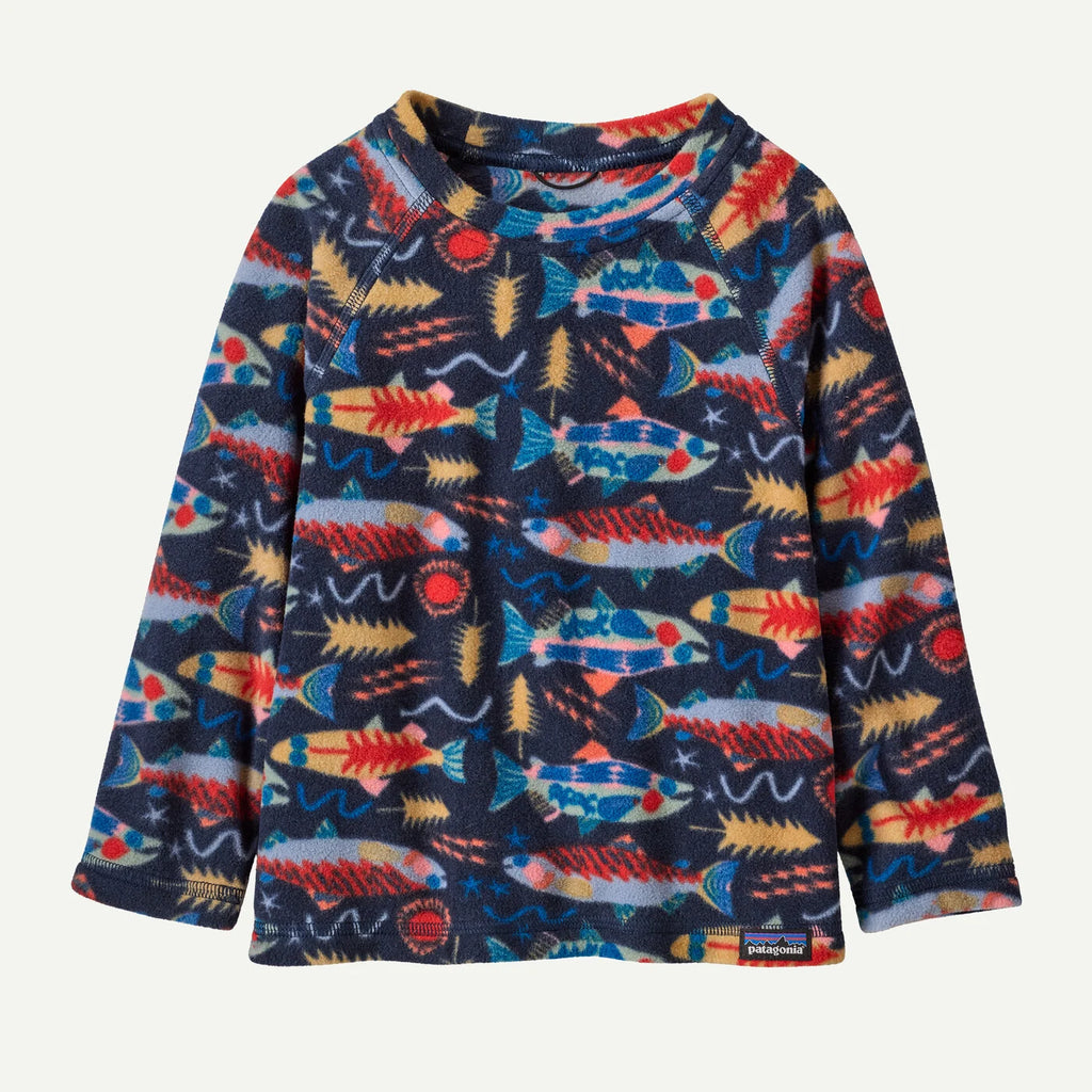 Patagonia Baby Micro D® Fleece Crew Pullover - Salmon Energy: New Navy