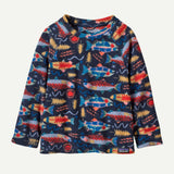 Patagonia Baby Micro D® Fleece Crew Pullover - Salmon Energy: New Navy