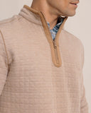 Southern Tide Men's Fairwood Reversible Quarter Zip - Hazelnut Khaki