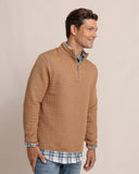 Southern Tide Men's Fairwood Reversible Quarter Zip - Hazelnut Khaki