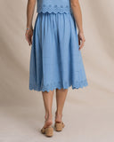 Southern Tide Gigi Eyelet Midi Skirt - Ocean Channel
