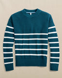 Southern Tide Women's Haisley Stripe Crew Neck Sweater - Teal Haze