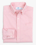 Southern Tide Men's Heather Hartwell Plaid Intercoastal Sport Shirt - Heather Flamingo Pink