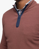 Southern Tide Men's Heather Outbound Quarter Zip - Heather Bordeaux Red