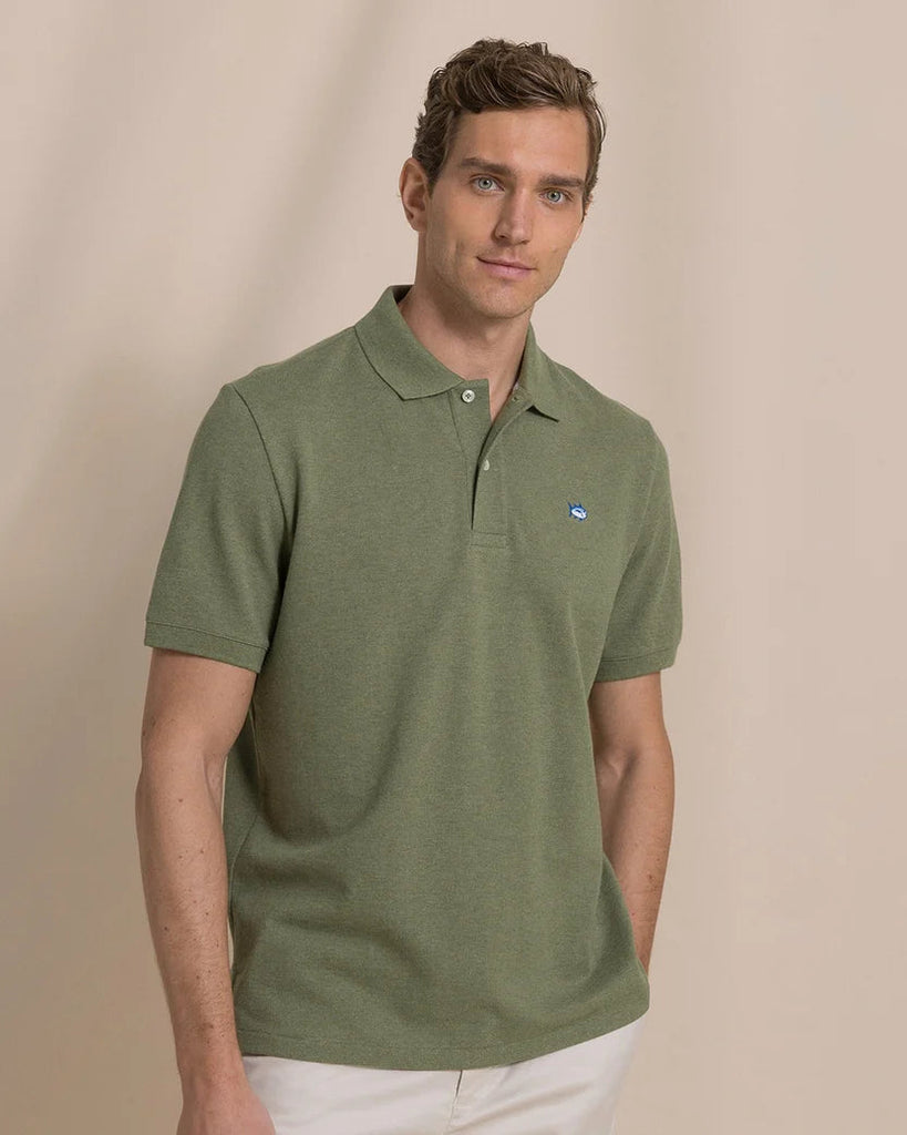 Southern Tide Men's Heather Skipjack Polo - Heather Cedar Green