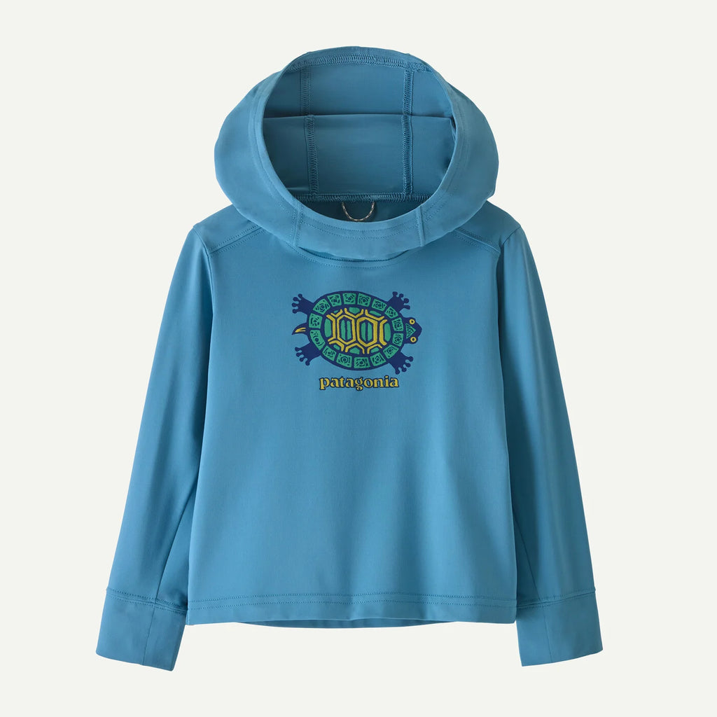 Patagonia Baby Cap Silkweight Hoody - Island Turtle: Shore Blue