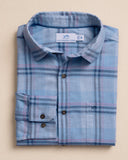 Southern Tide Men's Island Breeze Heather Brushed Twill Sport Shirt - Heather Ocean Channel