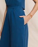 Southern Tide Women's Jill Seersucker Jumpsuit - Nautical Blue