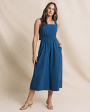 Southern Tide Women's Jill Seersucker Jumpsuit - Nautical Blue