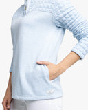 Southern Tide Women's Kelsea Quilted Heather Pullover - Heather Dream Blue