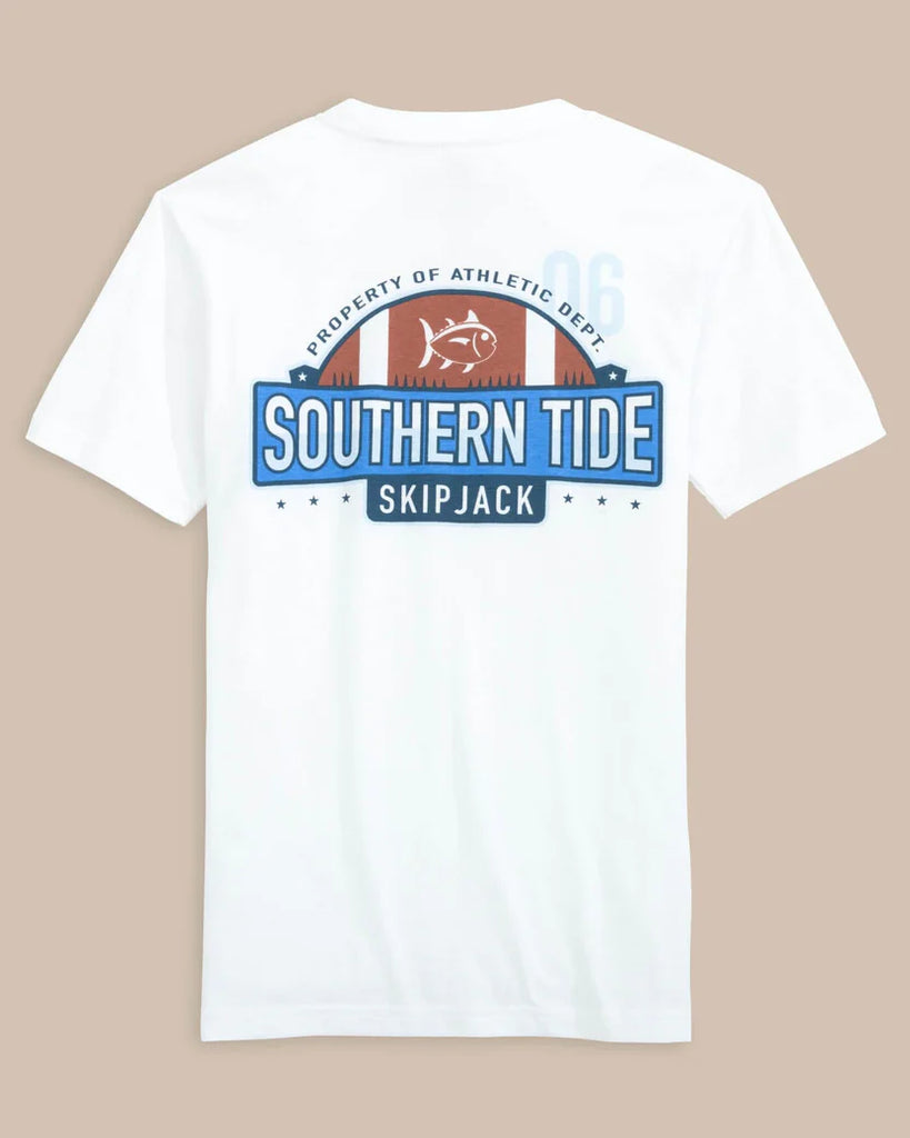 Southern Tide Boys Skipjack Football T-Shirt - Classic White