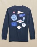 Southern Tide Kids ST Stickers Long Sleeve T-Shirt - Dress Blue