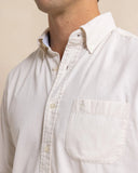 Southern Tide Men's Lightweight Bedford Cord Long Sleeve Sport Shirt - Oatmeal