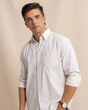 Southern Tide Men's Lightweight Bedford Cord Long Sleeve Sport Shirt - Oatmeal