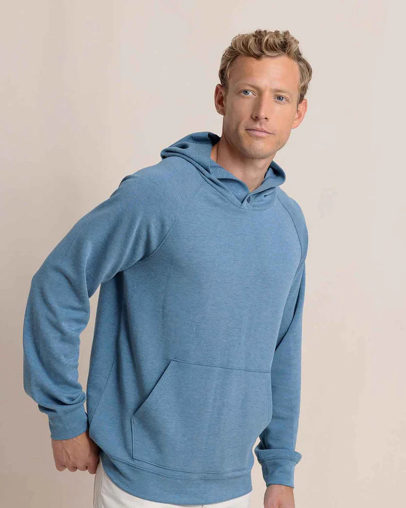 Southern Tide Men's Manteo Heather Interlock Snapfront Hoodie - Heather Teal Haze