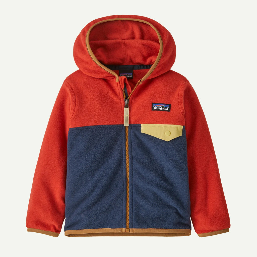 Baby Micro D® Snap-T® Fleece Jacket - New Navy w/ Madder Red