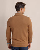 Southern Tide Men's Oakatie Heather Quarter Zip Sweater - Heather Hazelnut Khaki