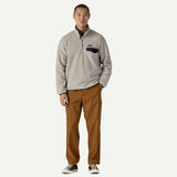 Patagonia Men's Lightweight Synchilla® Snap-T® Fleece Pullover - Oatmeal Heather w/ New Navy