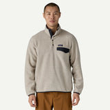 Patagonia Men's Lightweight Synchilla® Snap-T® Fleece Pullover - Oatmeal Heather w/ New Navy