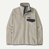 Patagonia Men's Lightweight Synchilla® Snap-T® Fleece Pullover - Oatmeal Heather w/ New Navy