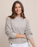 Southern Tide Women's Ophelia Open Stitch Sweater -Driftwood Khaki