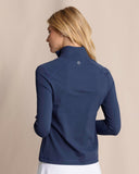 Women's Hamilton Embossed Southern Tide Runaround Quarter Zip - Navy/Dress Blue