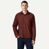 Patagonia Men's Lightweight Fjord Flannel Shirt - Mirror Weave: Rusty Red