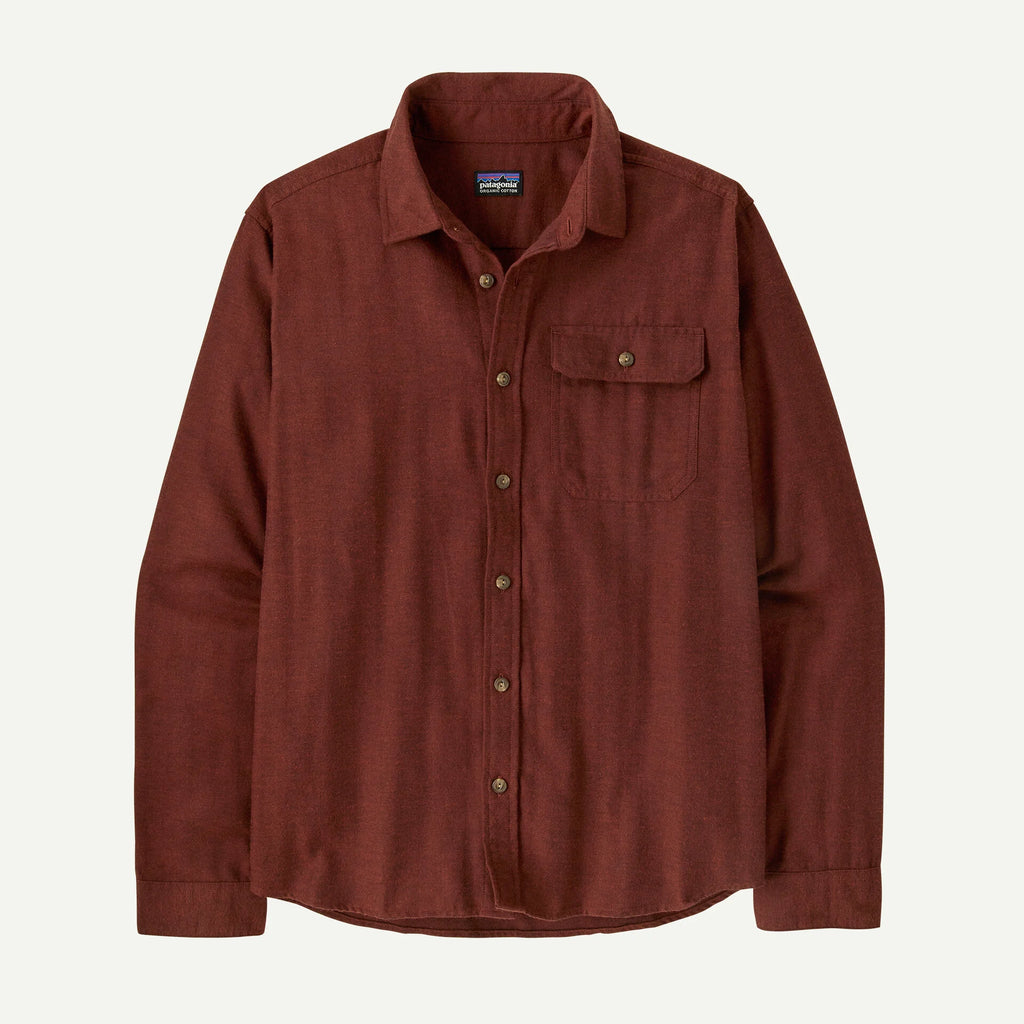 Patagonia Men's Lightweight Fjord Flannel Shirt - Mirror Weave: Rusty Red