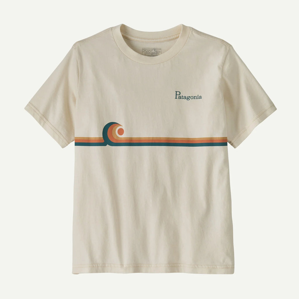 Patagonia Kid's Graphic T-Shirt - Swelldrifter Stripe: Undyed Natural