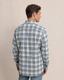 Southern Tide Men's Sandbridge Plaid Flannel Intercoastal Long Sleeve Sport Shirt - Oatmeal