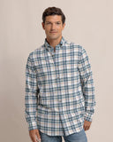 Southern Tide Men's Sandbridge Plaid Flannel Intercoastal Long Sleeve Sport Shirt - Oatmeal