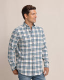 Southern Tide Men's Sandbridge Plaid Flannel Intercoastal Long Sleeve Sport Shirt - Oatmeal