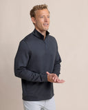 Southern Tide Men's Schooner Long Sleeve Quarter Zip - Caviar Black