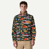 Patagonia Men's Lightweight Synchilla® Snap-T® Fleece Pullover - Salmon Energy: Old Growth Green