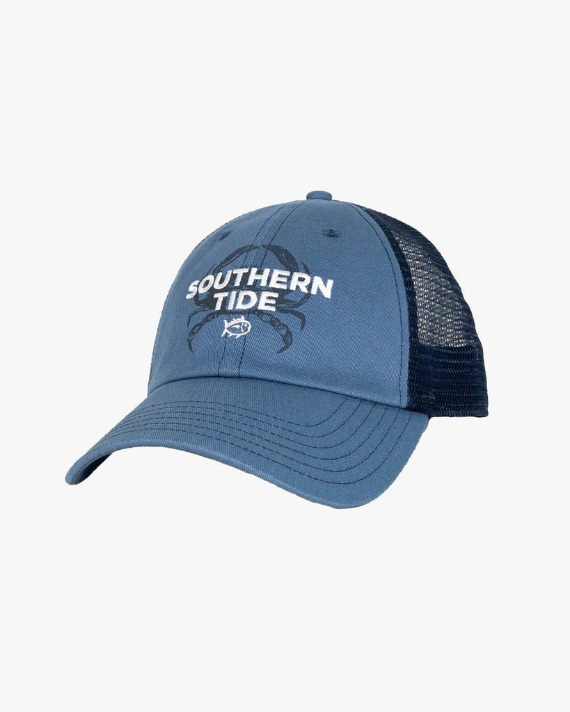 Southern Tide Men's Crab Print Trucker - Blue