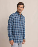 Southern Tide Men's Stillwater Plaid Long Sleeve Sport Shirt - Sea Blue