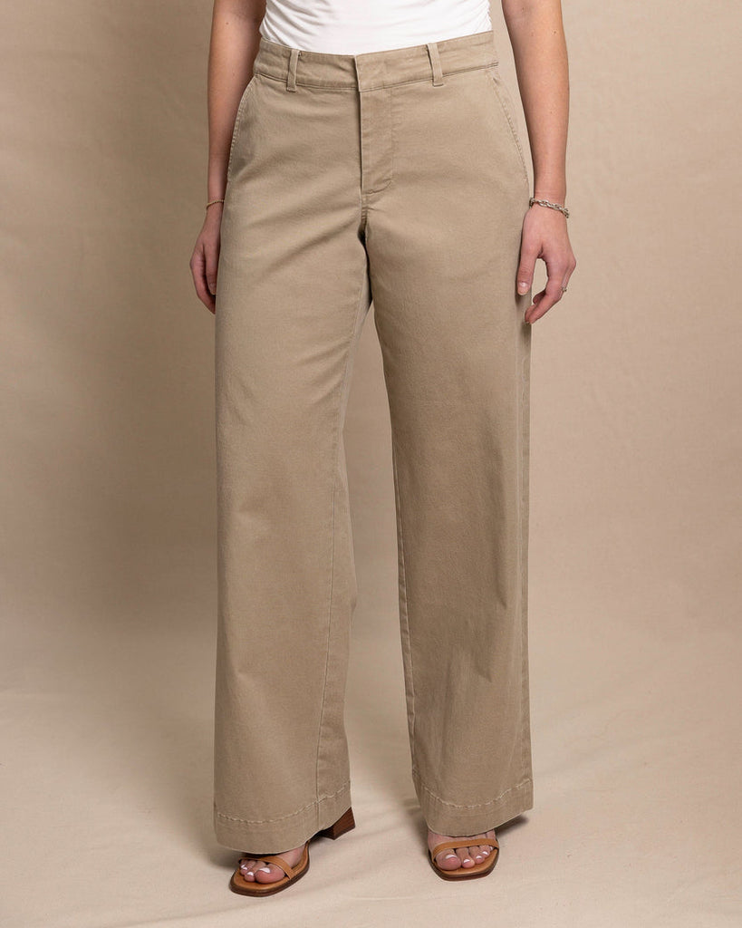 Southern Tide Women's Tori Wide Leg Chino Pant - Sandstone Khaki