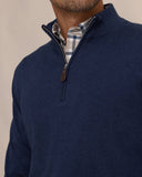 Southern Tide Men's Whitehaven Heather Quarter Zip Sweater - Heather Dress Blue