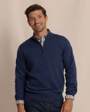 Southern Tide Men's Whitehaven Heather Quarter Zip Sweater - Heather Dress Blue