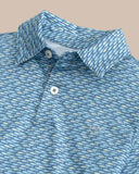 Southern Tide Kids Driver Casual Water Printed Polo - Coronet Blue