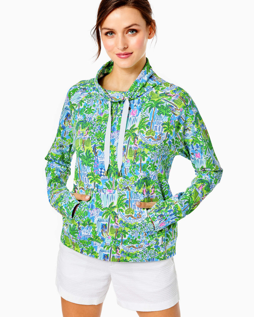 Lilly Pulitzer Jax Long Sleeve Popover - Sprout Green Lilly On Holiday