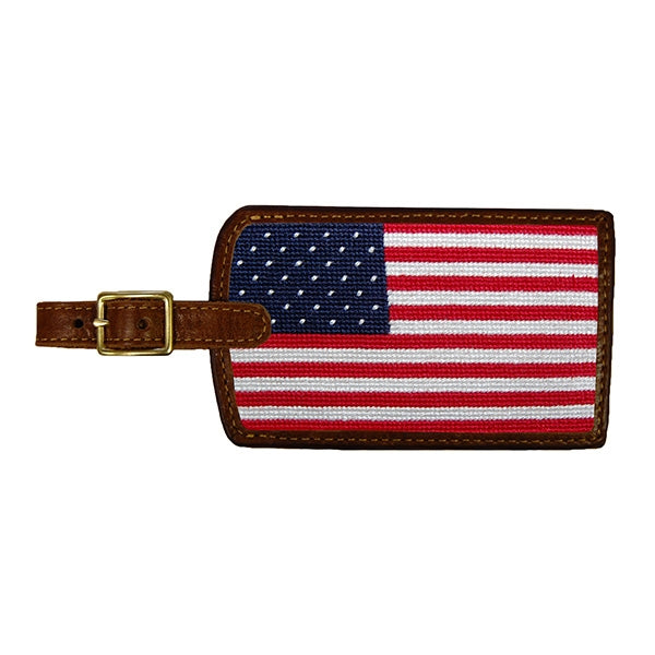 Smathers & Branson Big American Flag Needlepoint Luggage Tag