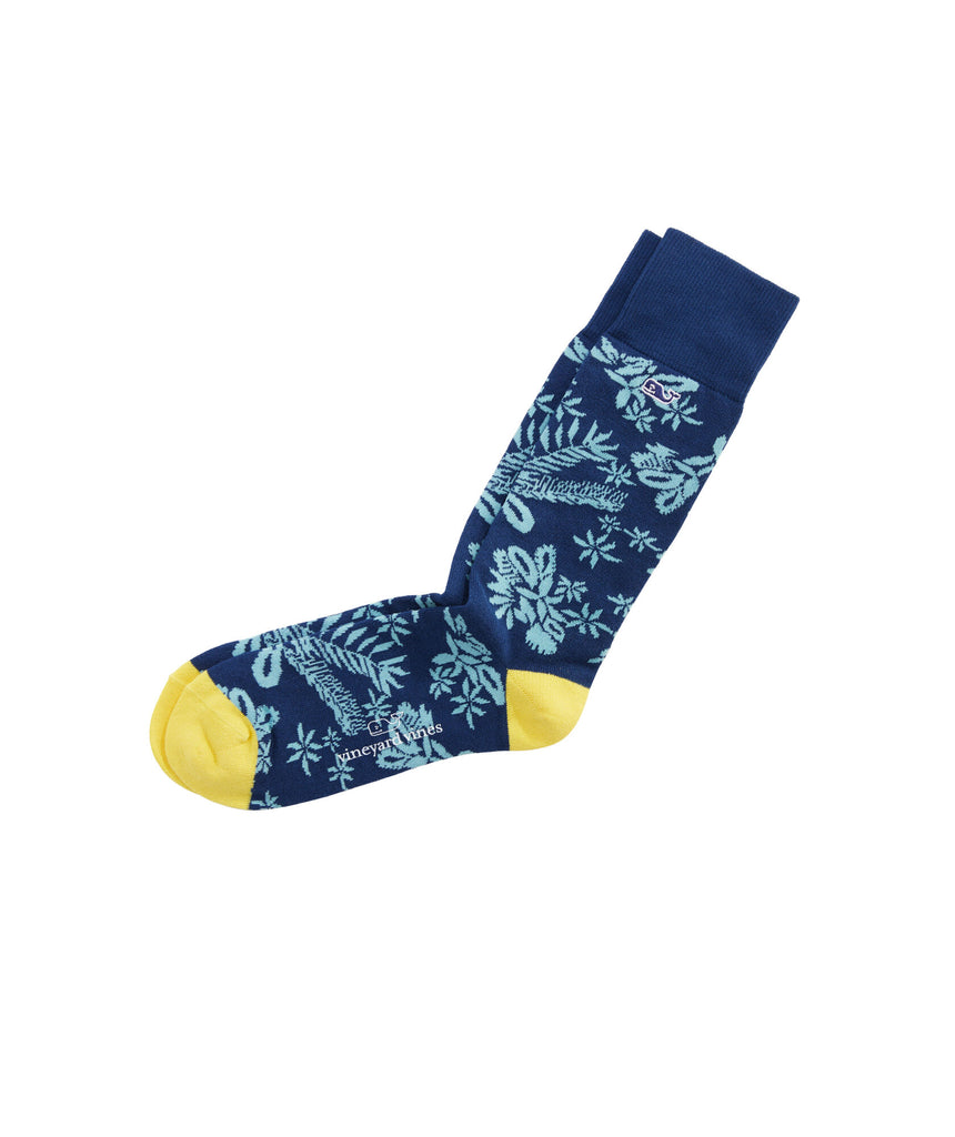 Vineyard Vines Breakers Floral Socks - Moonshine