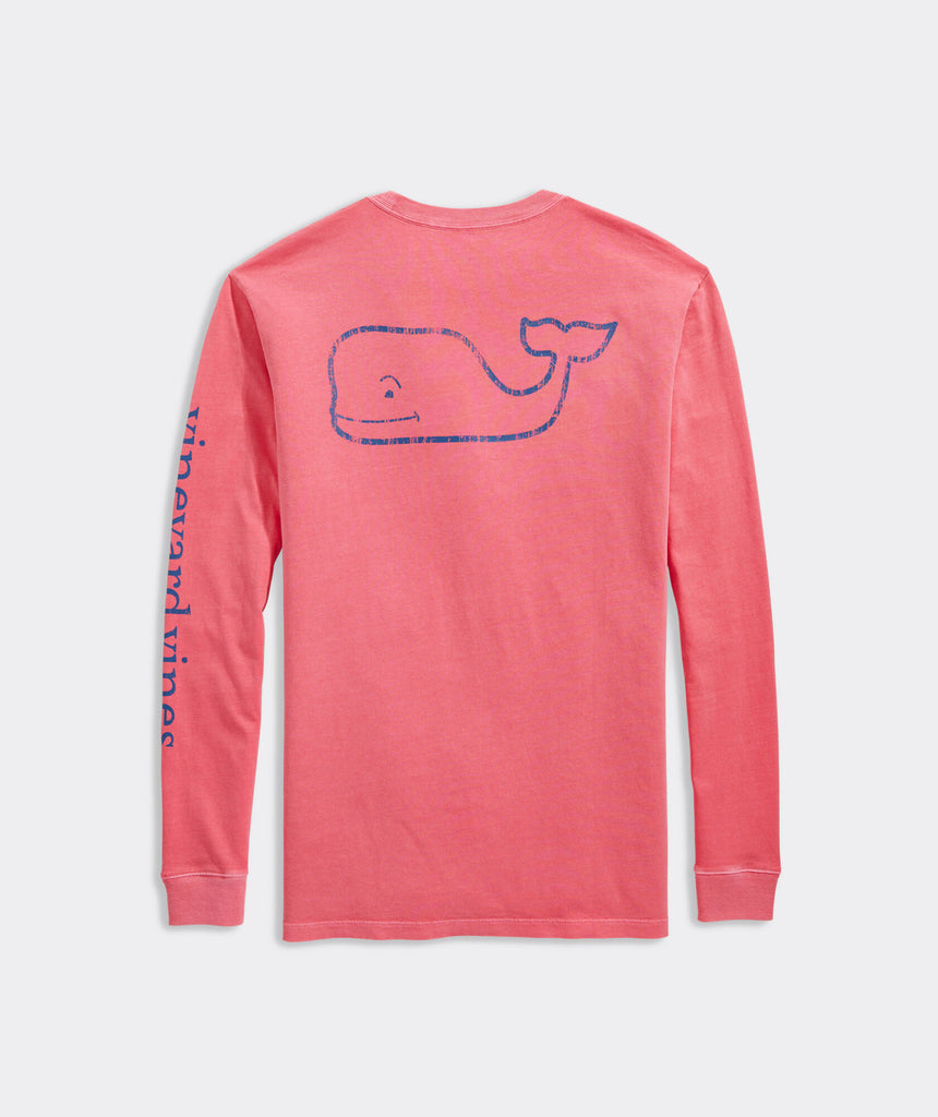 Vineyard Vines Garment Dyed Vintage Whale Long-Sleeve Pocket Tee - Lobster Reef
