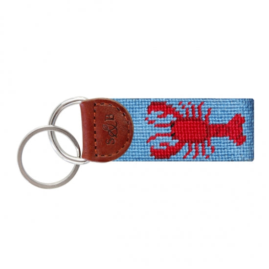 Smathers and Branson Lobster Needlepoint Key Fob - Baby Blue