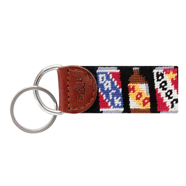 Smathers & Branson Beer Cans Needlepoint Key Fob