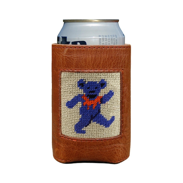 Smathers & Branson Dancing Bear Needlepoint Can Cooler - Oatmeal