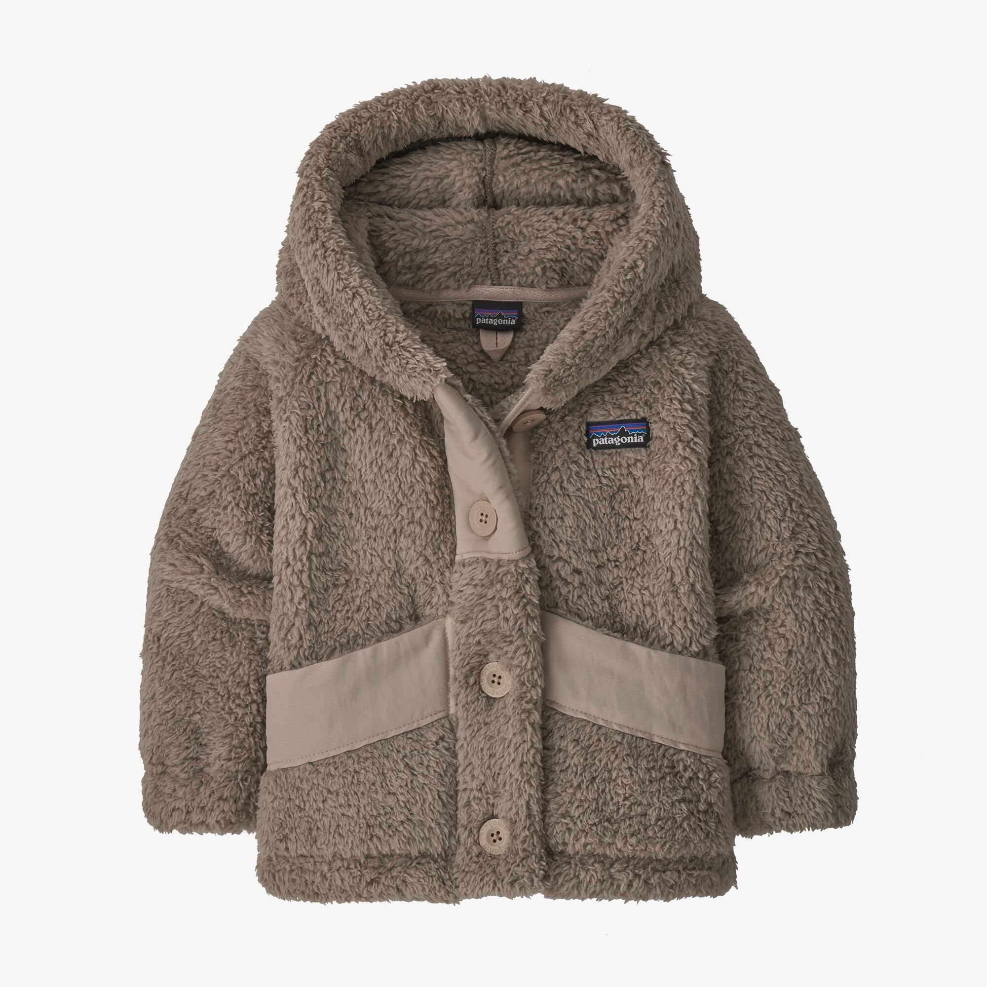 Patagonia Baby Los Gatos Fleece Button-Up Hoody -  Furry Taupe
