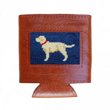 Smathers & Branson Yellow Lab Needlepoint Can Cooler - Dark Navy